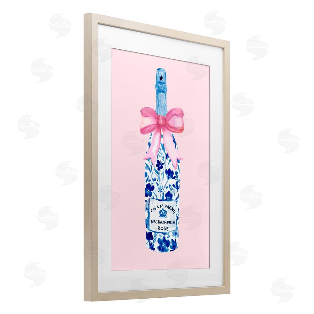 Corinne Haig Floral Coquette Champagne Birch Framed Print Under Glass Art