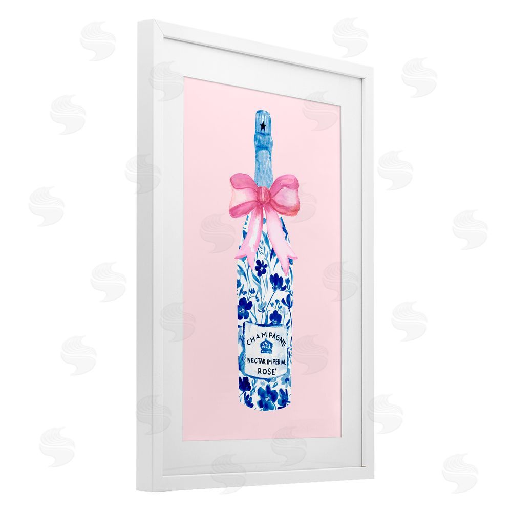 Corinne Haig Floral Coquette Champagne White Framed Print Under Glass Art
