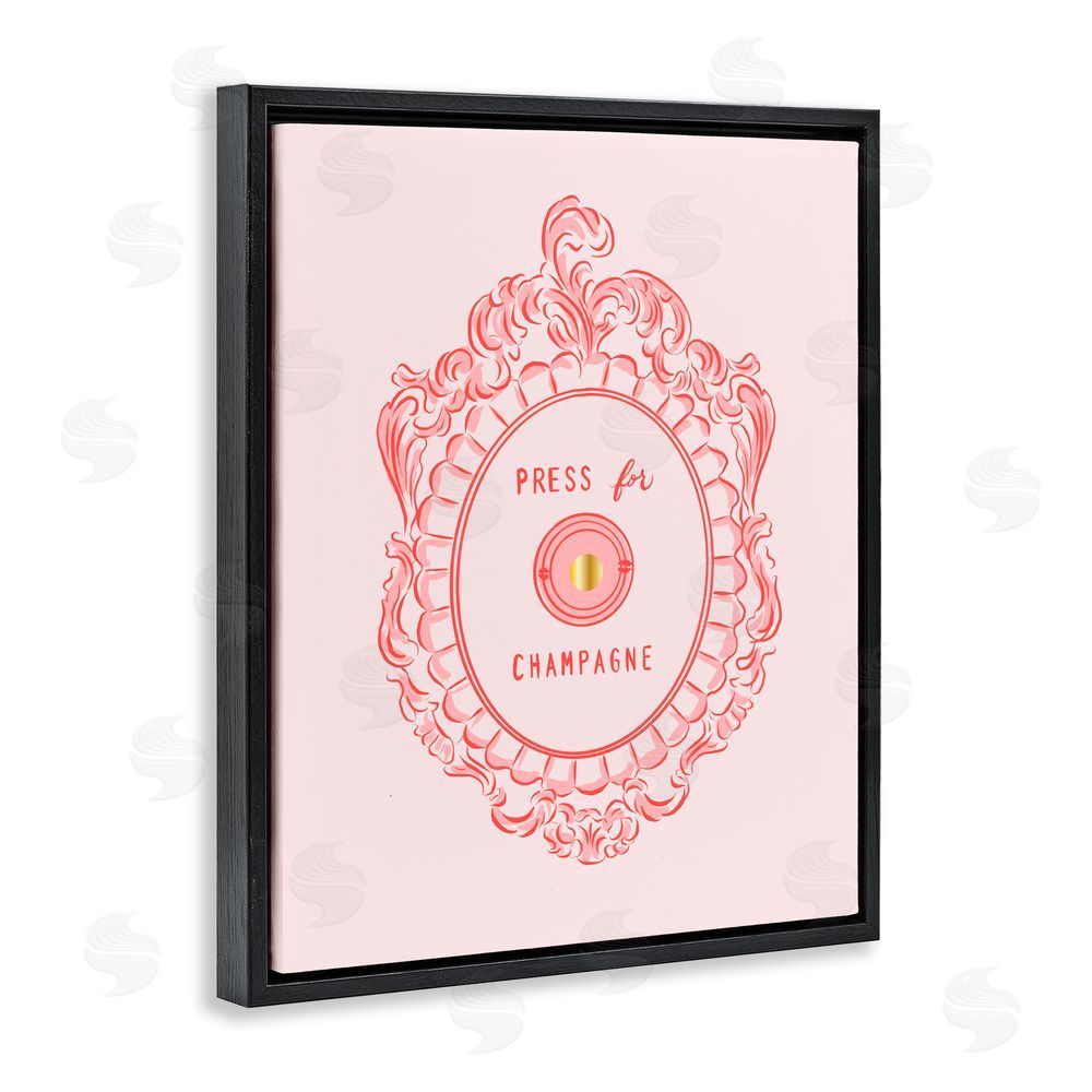 Cherrywood Lane Press For Champagne Ornate Black Floating Frame Canvas Wall Art Print