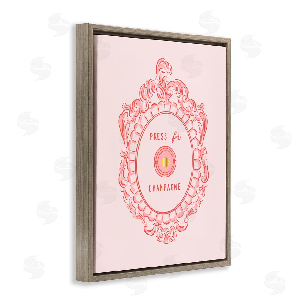 Cherrywood Lane Press For Champagne Ornate Brown Floating Frame Canvas Wall Art Print