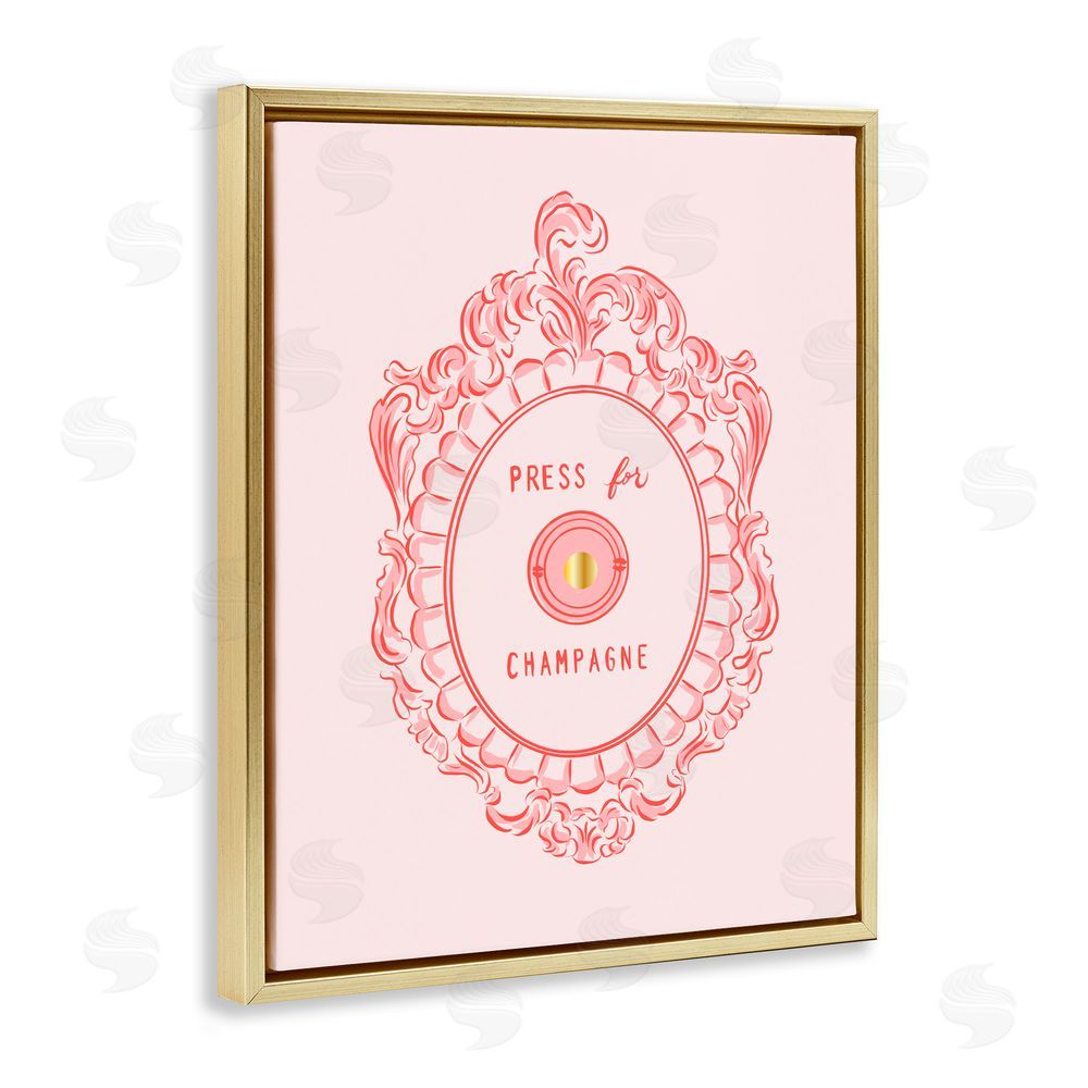 Cherrywood Lane Press For Champagne Ornate Gold Floating Frame Canvas Wall Art Print