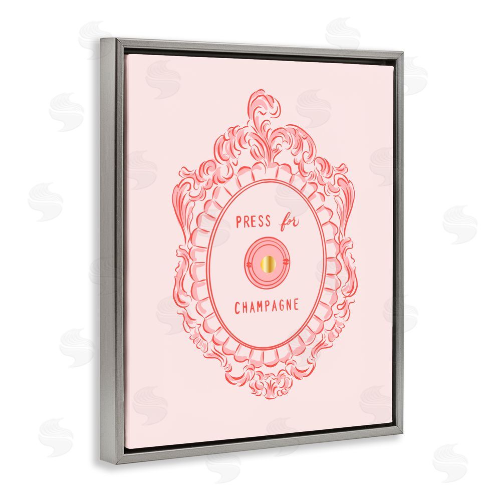 Cherrywood Lane Press For Champagne Ornate Gray Floating Frame Canvas Wall Art Print
