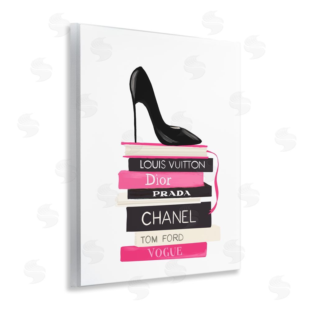 Cherrywood Lane Black Stiletto on Books Wall Plaque Art Print