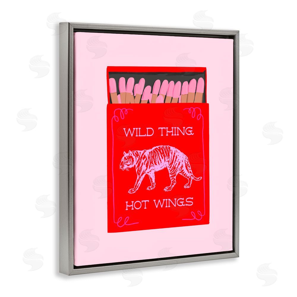 Cherrywood Lane Wild Thing Matchbox  Gray Floating Frame Canvas Wall Art Print
