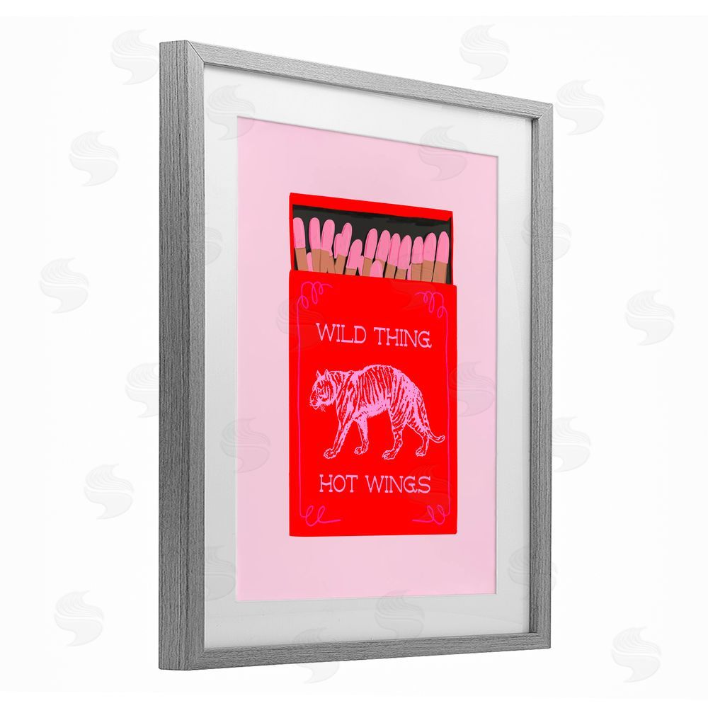 Cherrywood Lane Wild Thing Matchbox  Gray Framed Print Under Glass with White Mat Wall Art