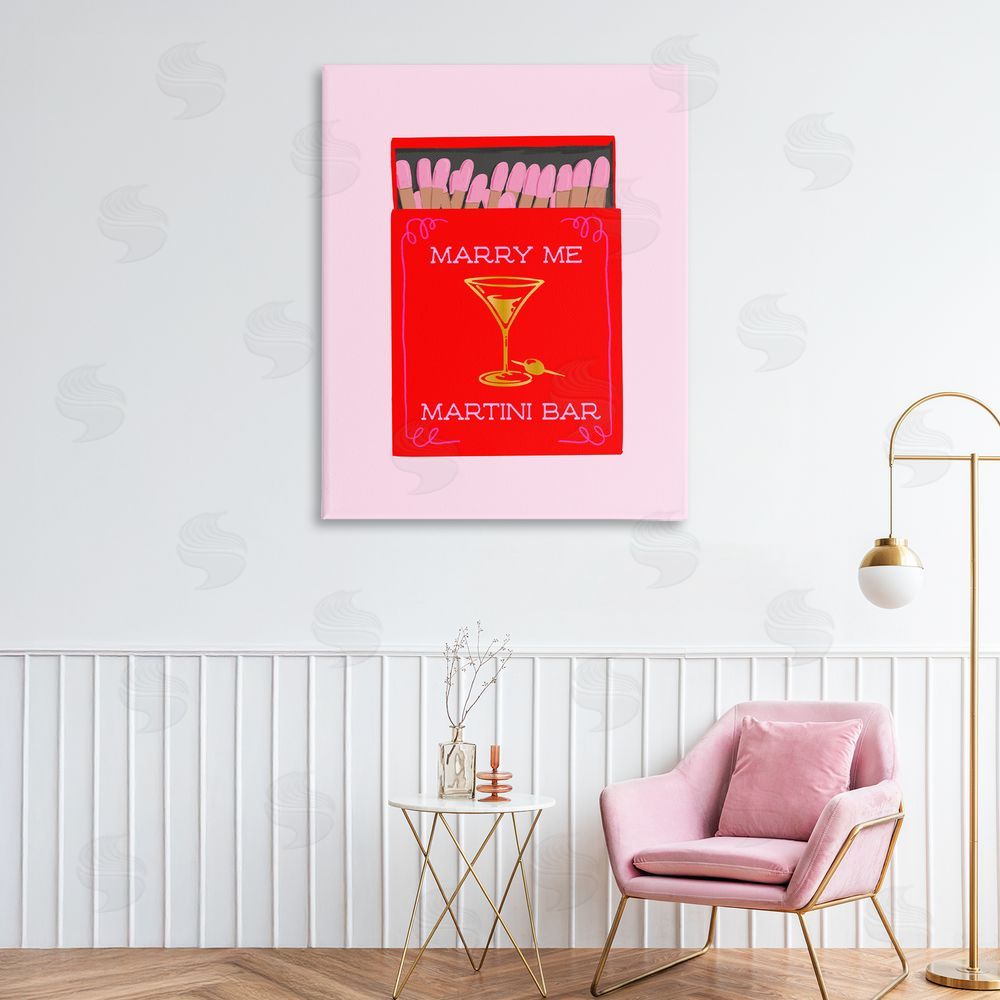 Cherrywood Lane Marry Me Martini Bar Matches Canvas Art on Wall