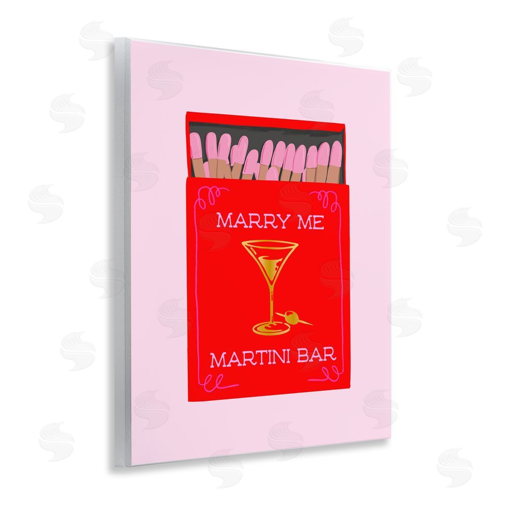 Cherrywood Lane Marry Me Martini Bar Matches Wall Plaque Art Print