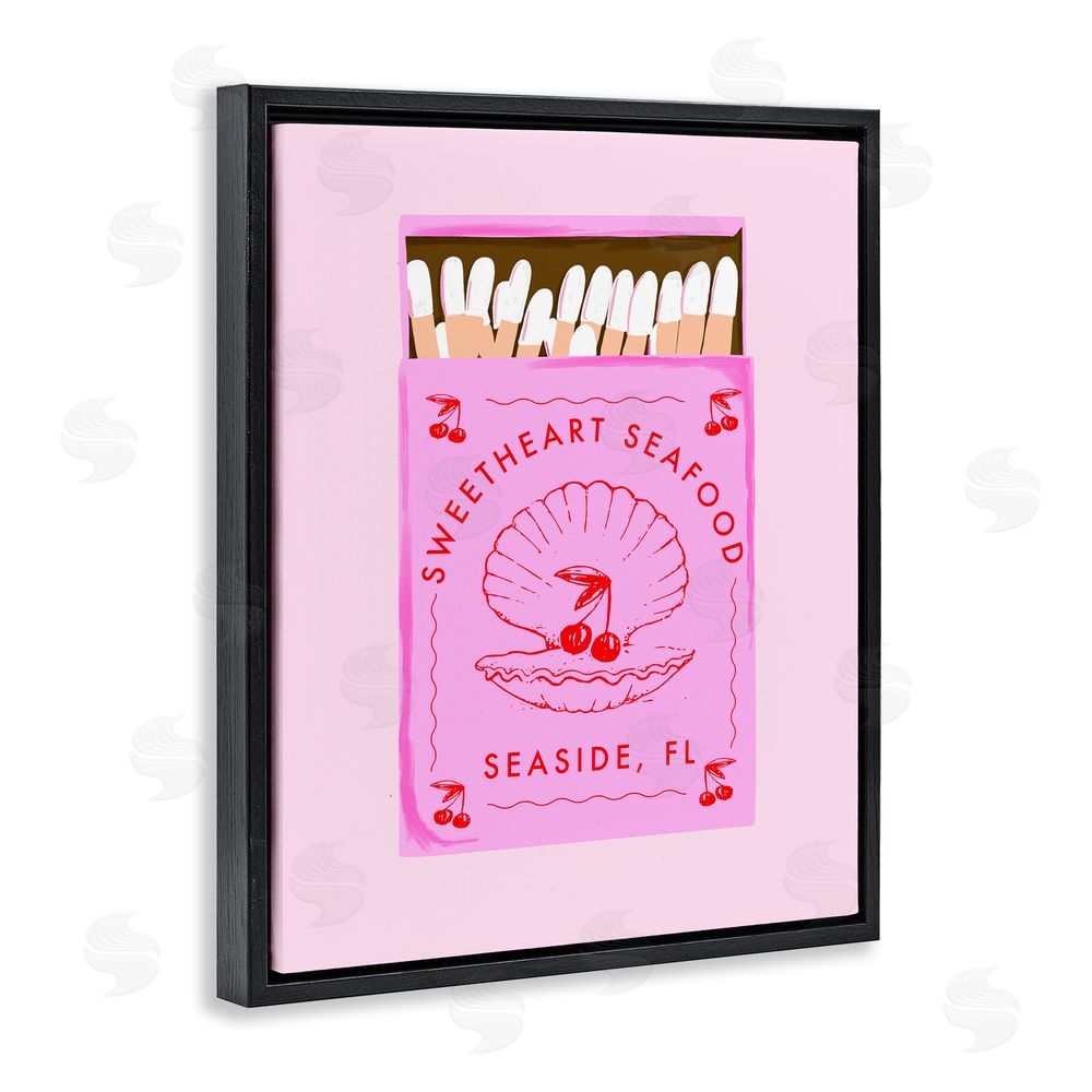 Cherrywood Lane Sweetheart Seafood Matchbox Black Floating Frame Canvas Wall Art Print