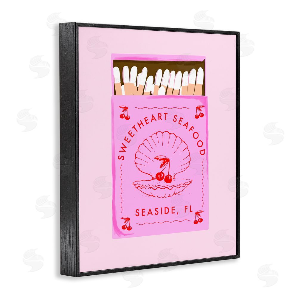 Cherrywood Lane Sweetheart Seafood Matchbox Black Framed Giclee Wall Art Print