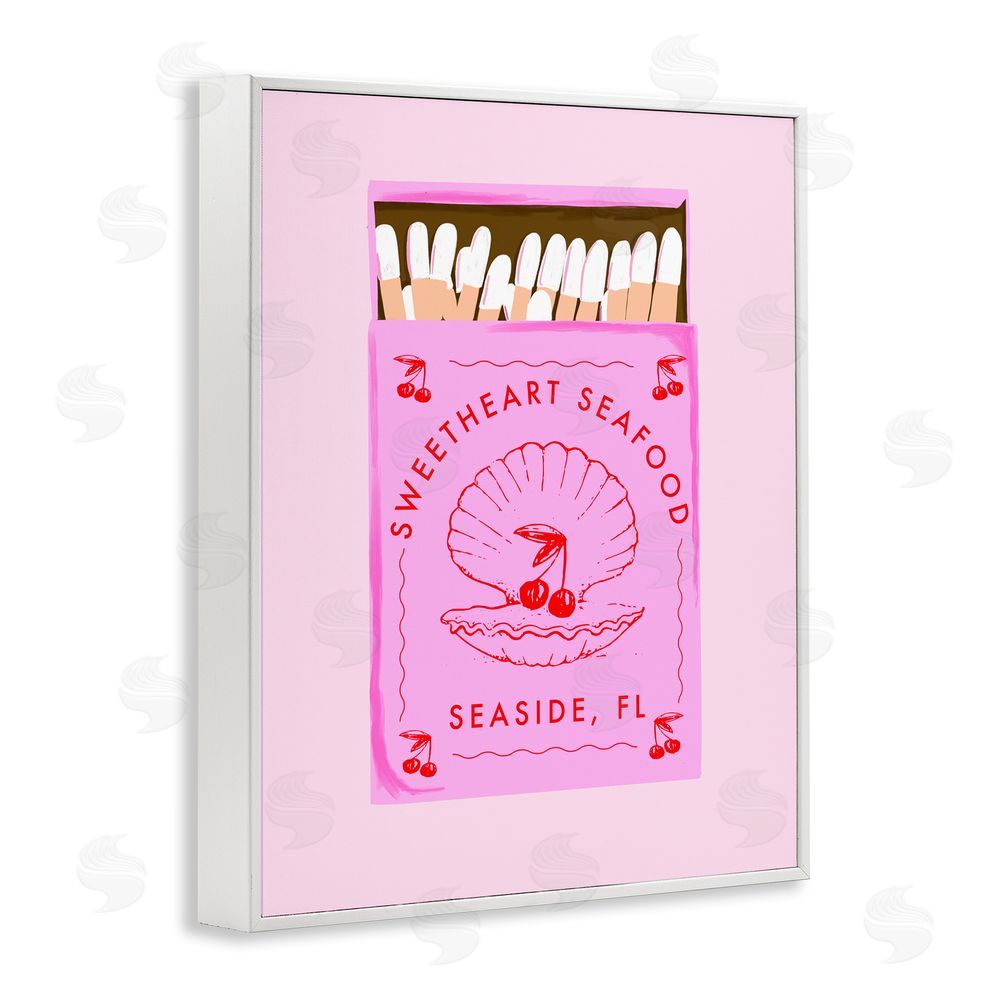 Cherrywood Lane Sweetheart Seafood Matchbox White Framed Giclee Wall Art Print