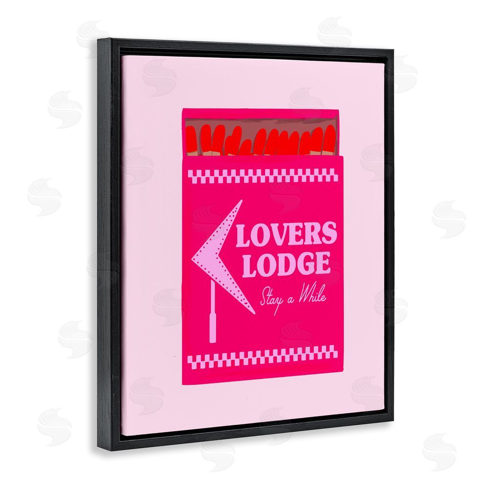 Cherrywood Lane Lovers Lodge Matchbox Black Floating Frame Canvas Wall Art Print