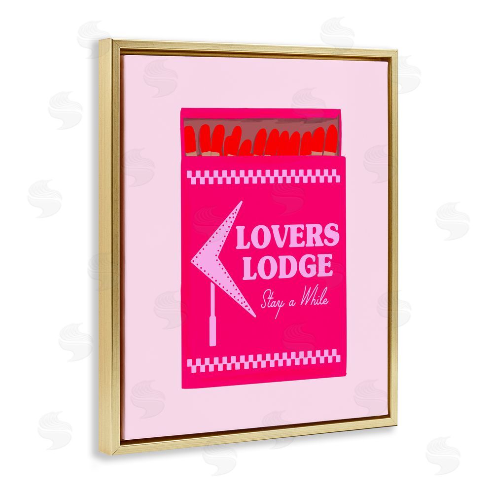 Cherrywood Lane Lovers Lodge Matchbox Gold Floating Frame Canvas Wall Art Print