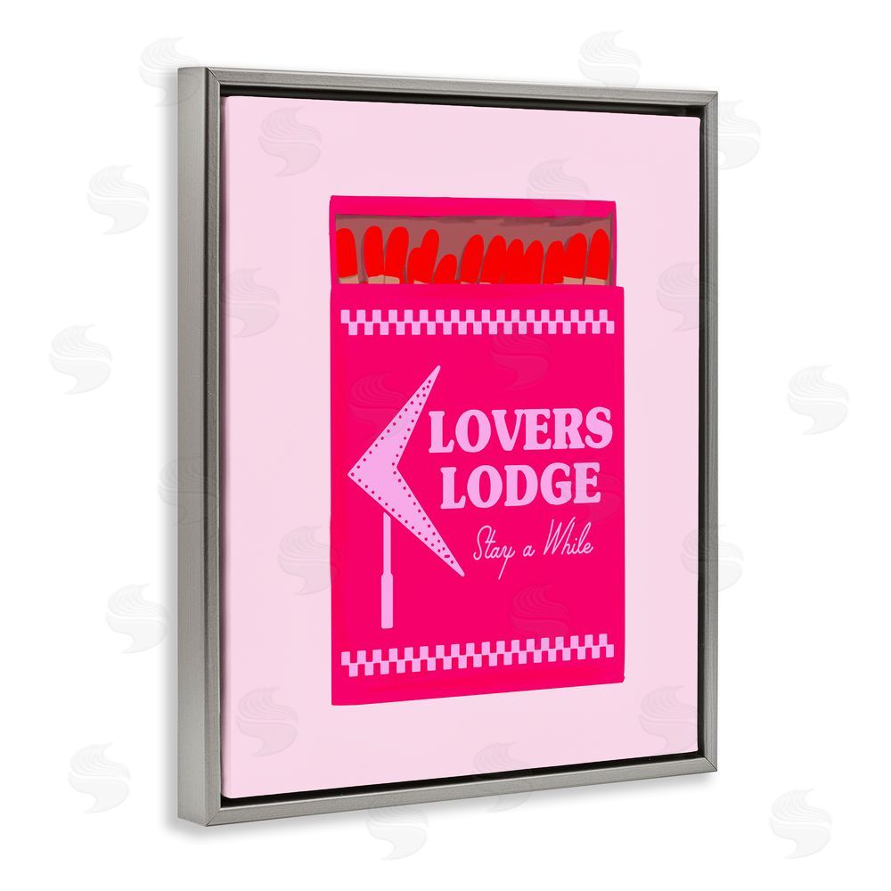 Cherrywood Lane Lovers Lodge Matchbox Gray Floating Frame Canvas Wall Art Print