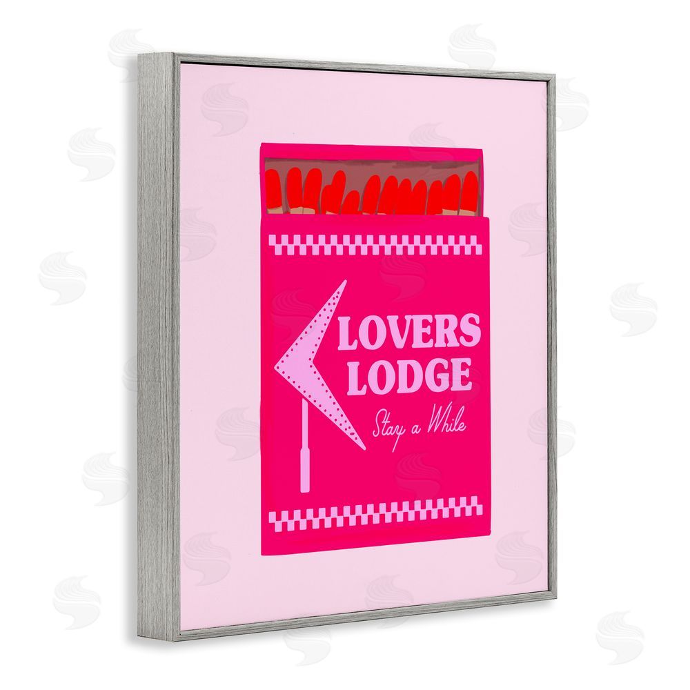 Cherrywood Lane Lovers Lodge Matchbox Gray Framed Giclee Wall Art Print