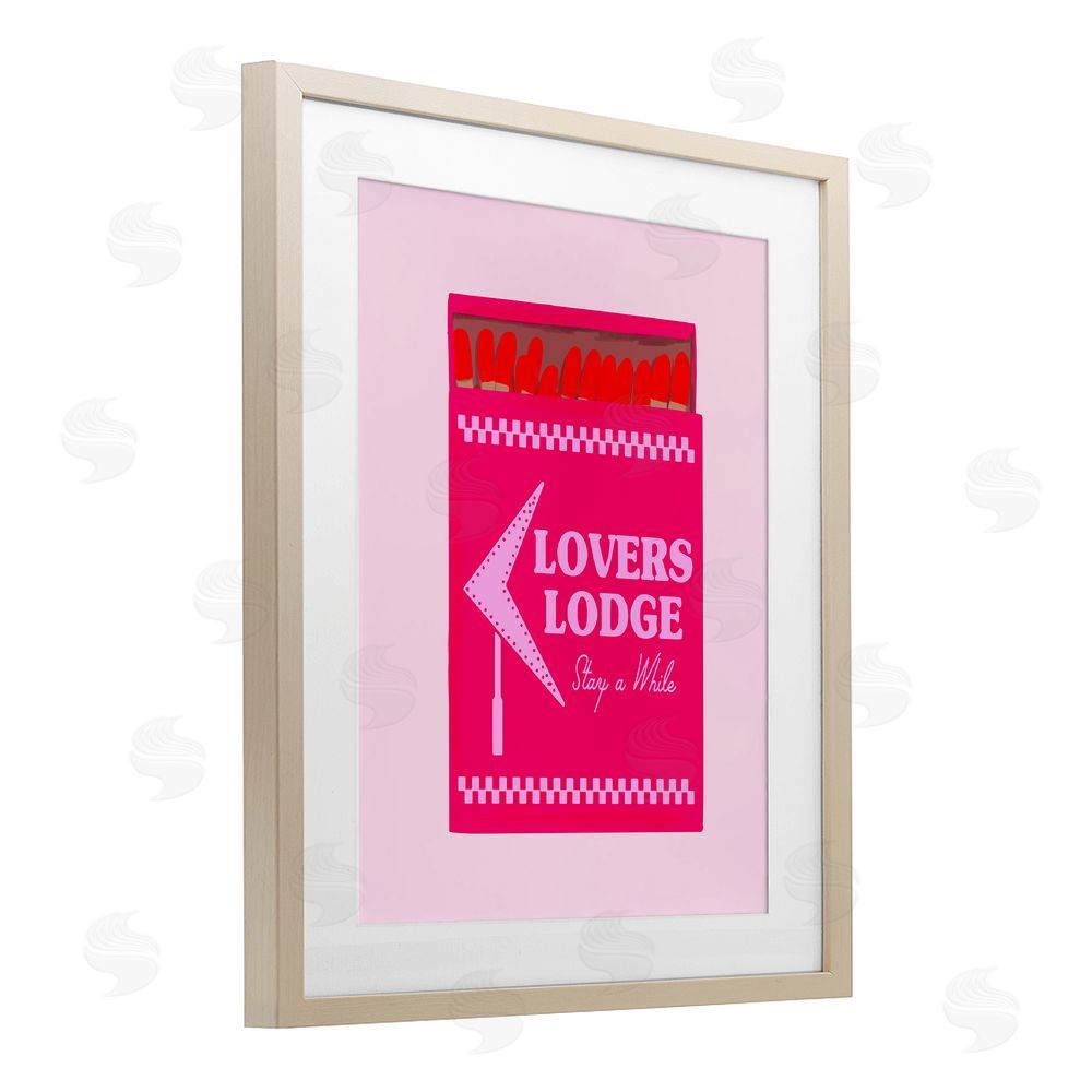 Cherrywood Lane Lovers Lodge Matchbox Birch Framed Print Under Glass with White Mat Wall Art