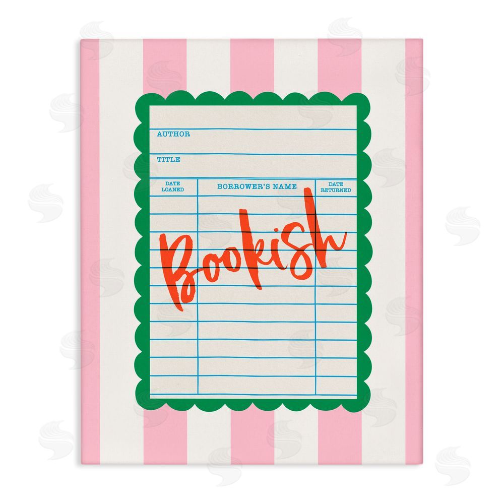 Nadia Hassan Bookish Reader Library Card Canvas Wall Art Print