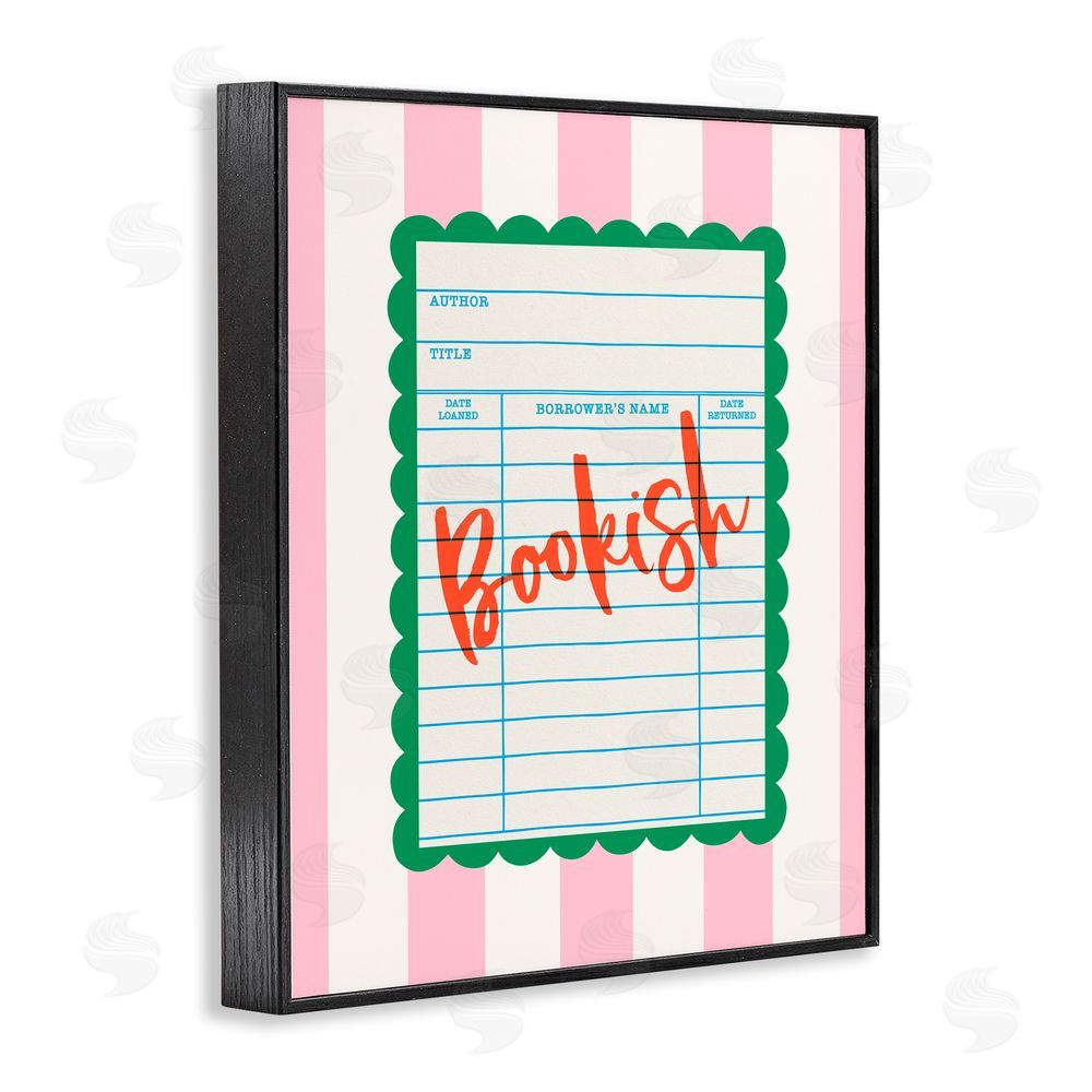 Nadia Hassan Bookish Reader Library Card Black Framed Giclee Wall Art Print