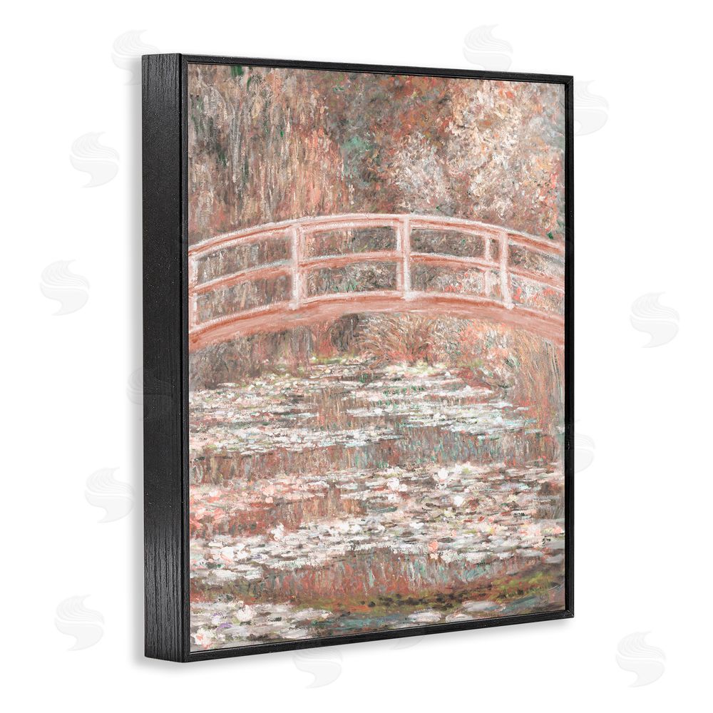 Corinne Haig Peach Impressionist Bridge Black Framed Giclee Art Print