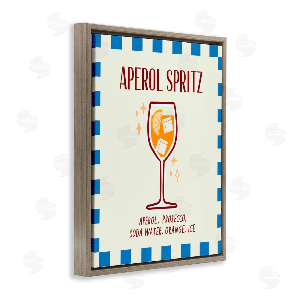 Emily Dumas Retro Fizzy Summer Cocktail Brown Floating Frame Canvas Wall Art Print
