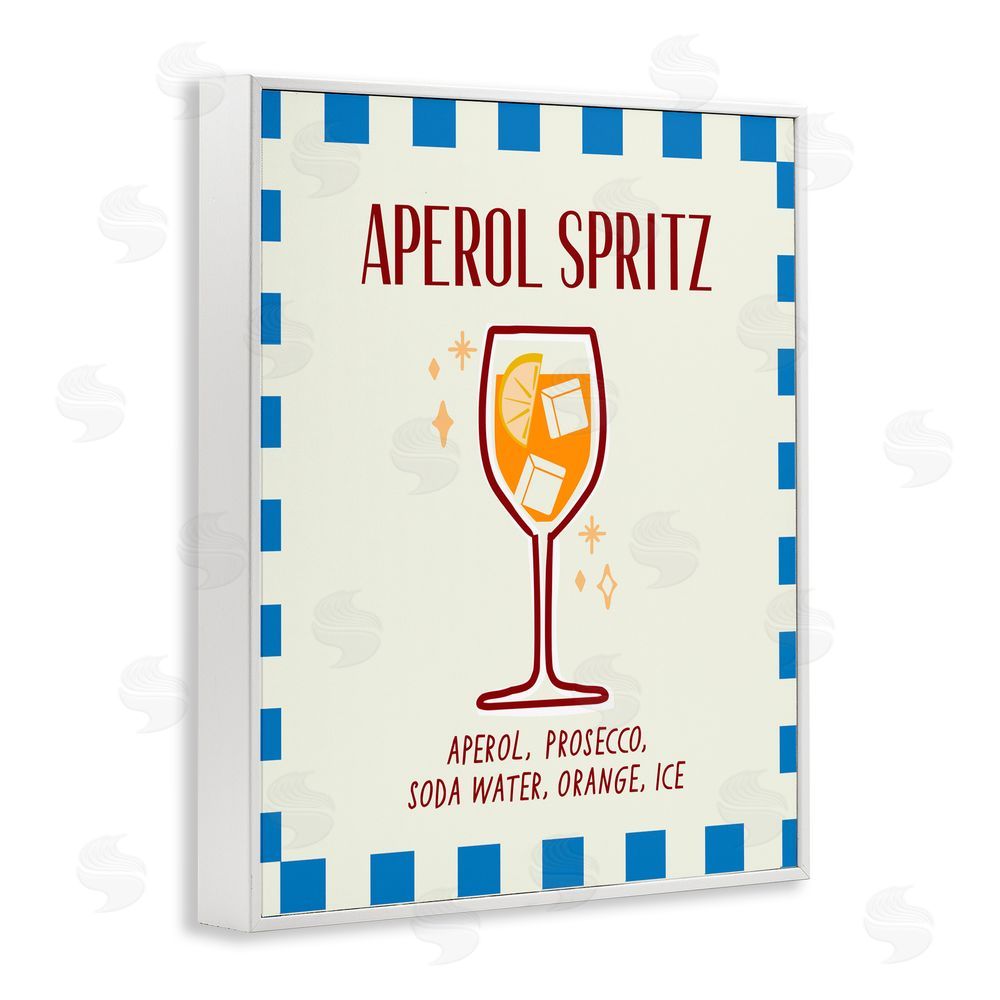 Emily Dumas Retro Fizzy Summer Cocktail White Framed Giclee Wall Art Print