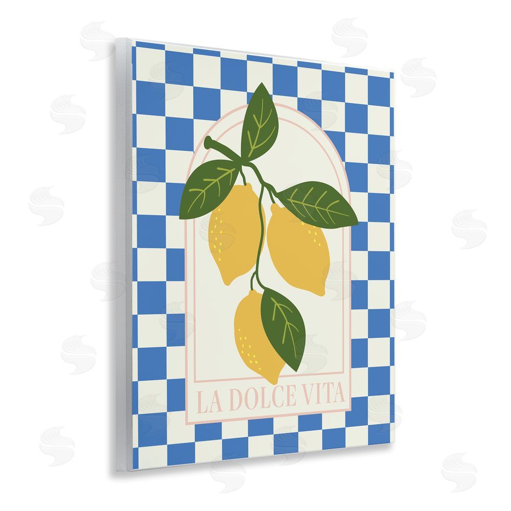 Emily Dumas Vibrant Summer Lemons Checkered Wall Plaque Art Print