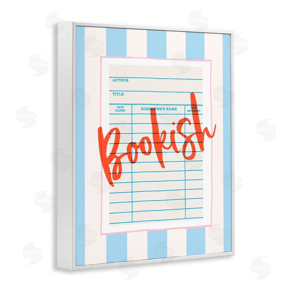 Nadia Hassan Bookish Library Card White Framed Giclee Wall Art Print