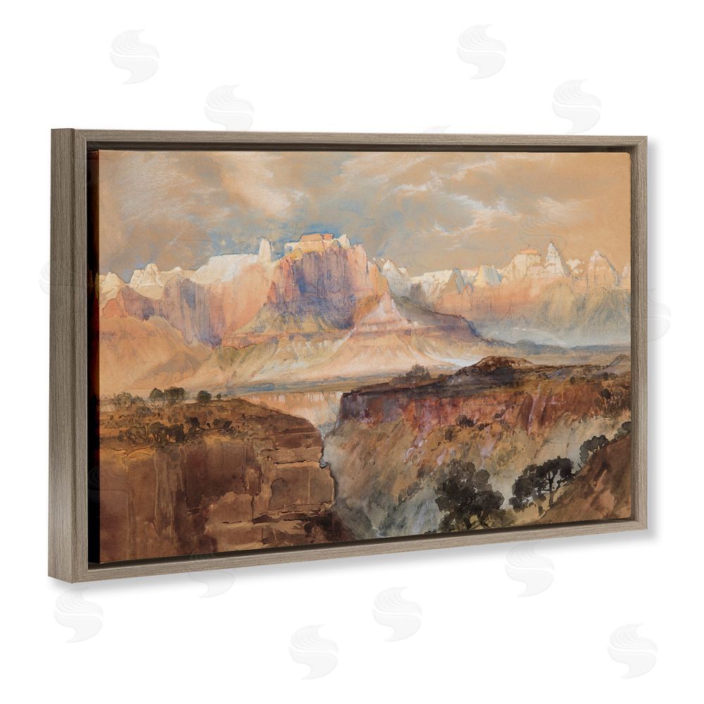 Corinne Haig Vast and Distant Canyon Brown Floating Frame Canvas Wall Art Print