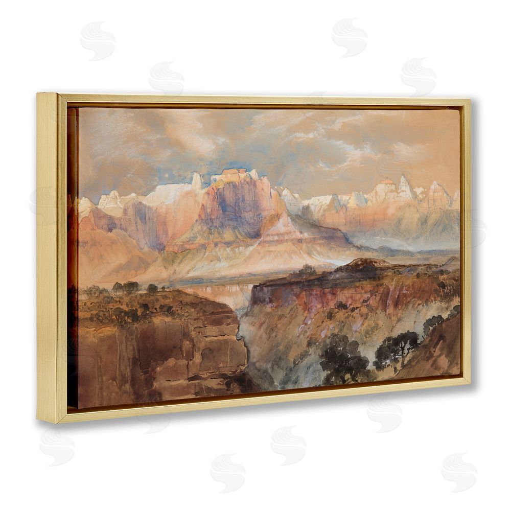Corinne Haig Vast and Distant Canyon Gold Floating Frame Canvas Wall Art Print