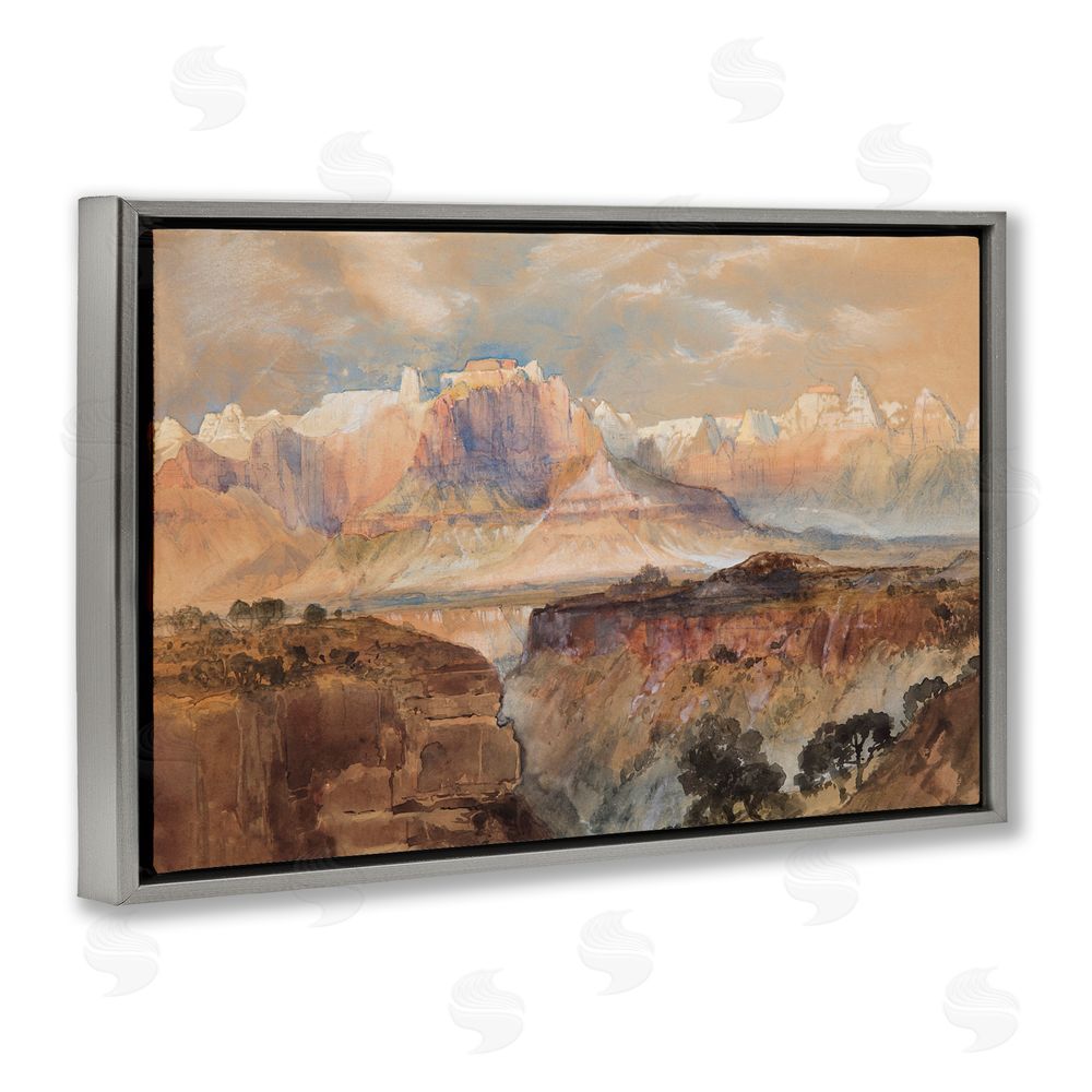 Corinne Haig Vast and Distant Canyon Gray Floating Frame Canvas Wall Art Print