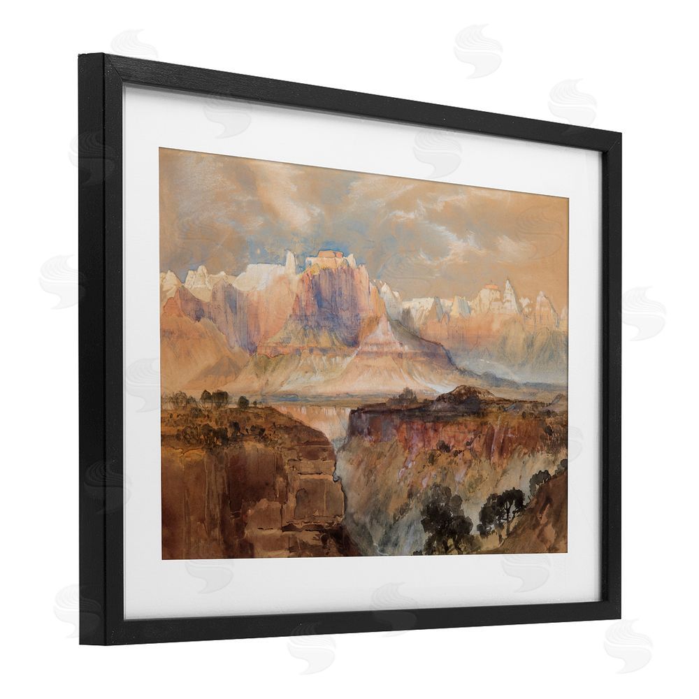 Corinne Haig Vast and Distant Canyon Black Framed Print Under Glass with White Mat Wall Art