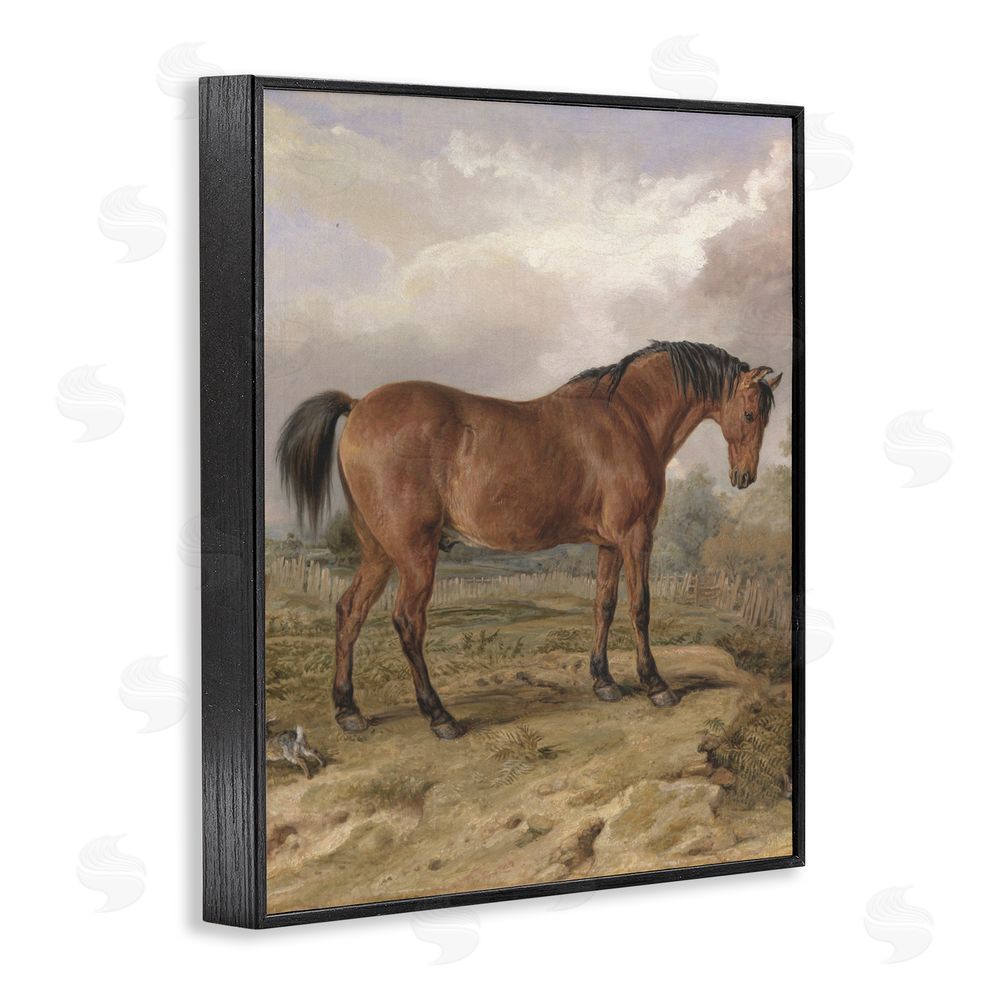 Corinne Haig Horse & Hare in Nature Black Framed Giclee Art Print