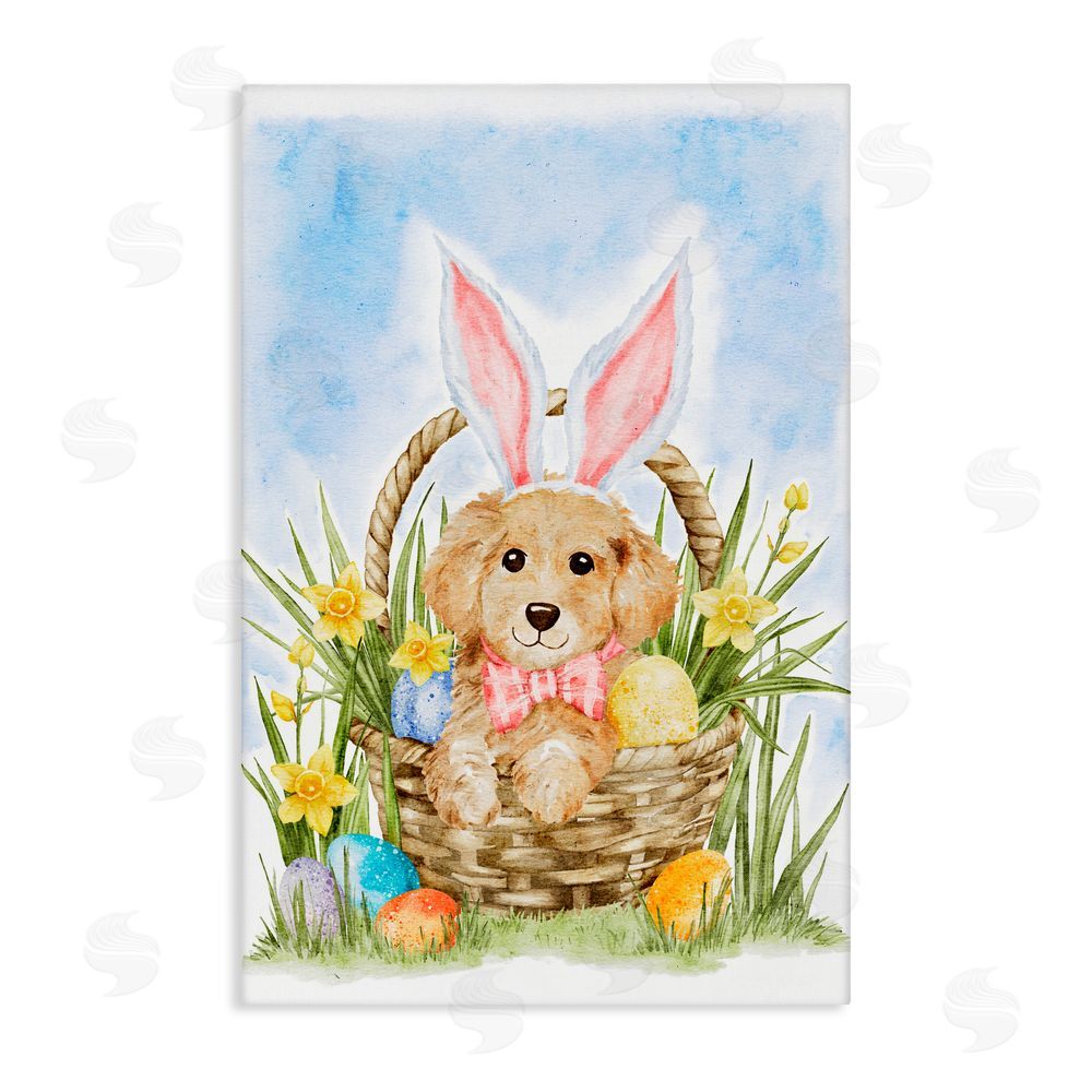 Amy Hall Spring Easter Puppy Canvas Wall Art Print