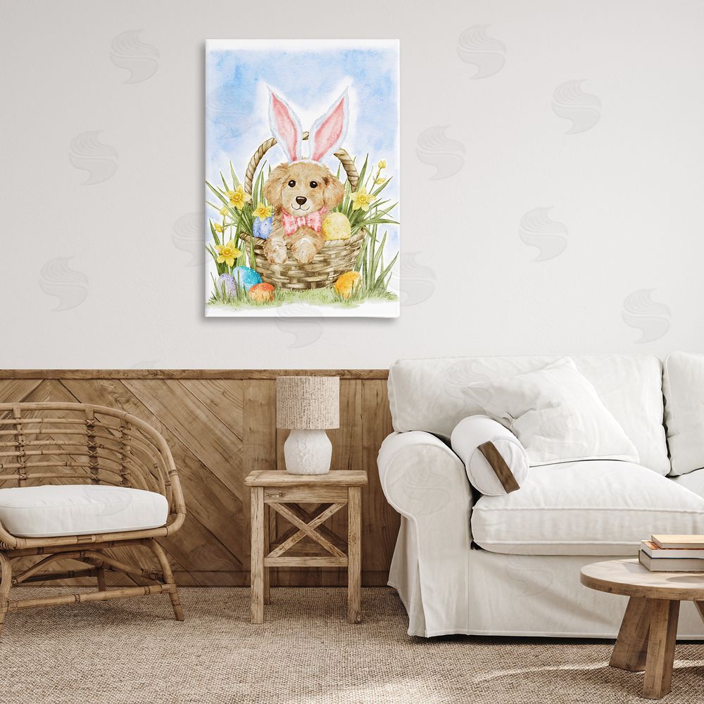 Amy Hall Spring Easter Puppy Printed Wall Art in Room
