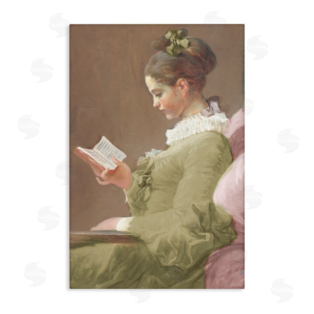 Corinne Haig Victorian Woman Seated with Book Canvas Wall Art Print