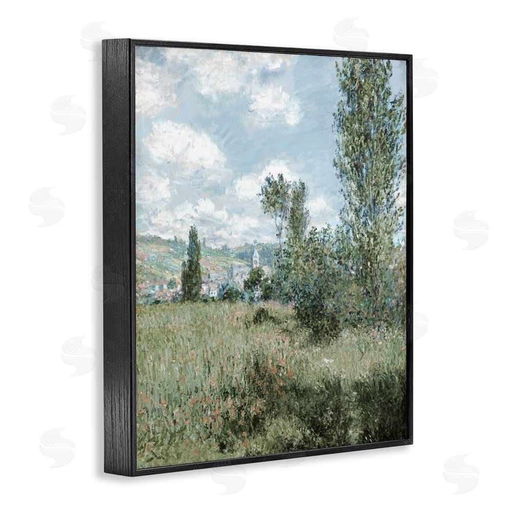 Corinne Haig Impressionist Countryside Dappled Clouds Black Framed Giclee Wall Art Print