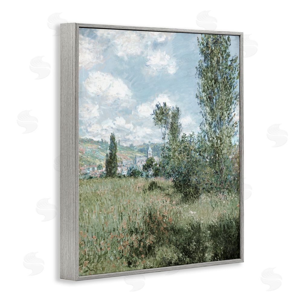 Corinne Haig Impressionist Countryside Dappled Clouds Gray Framed Giclee Wall Art Print