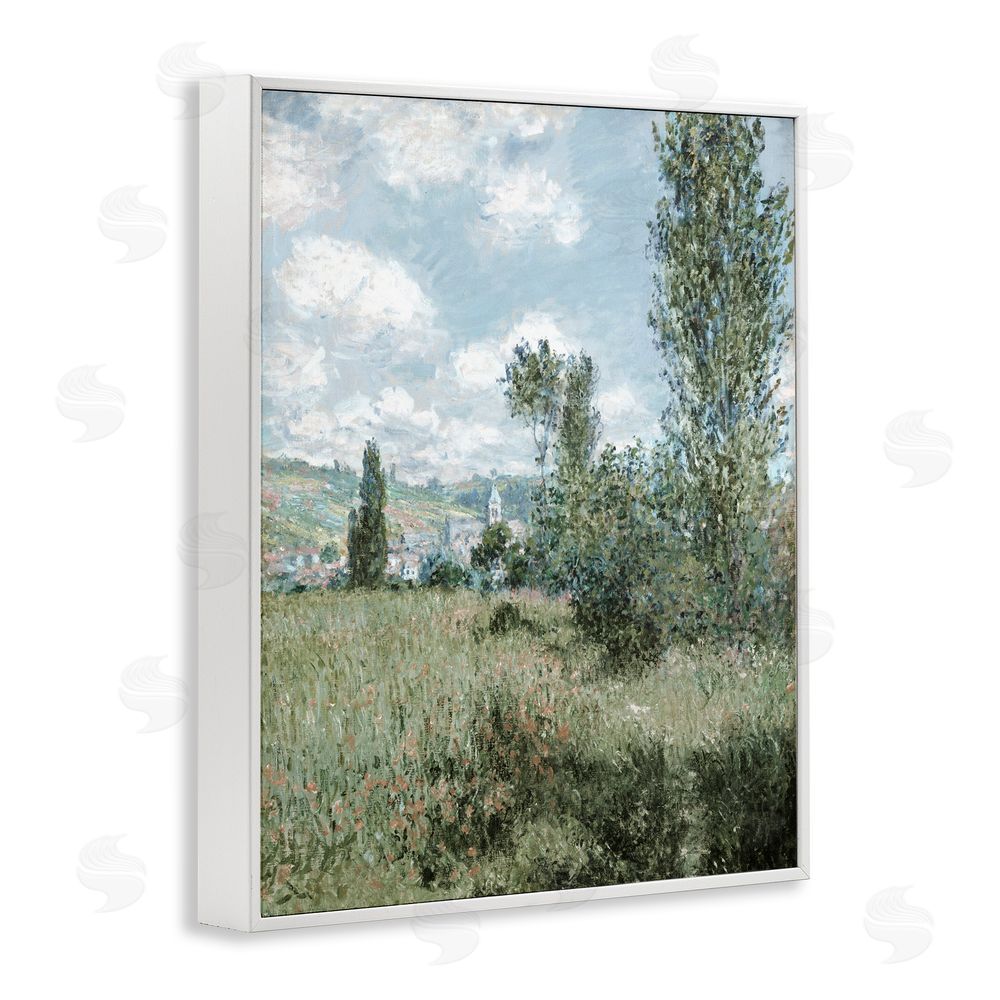 Corinne Haig Impressionist Countryside Dappled Clouds White Framed Giclee Wall Art Print