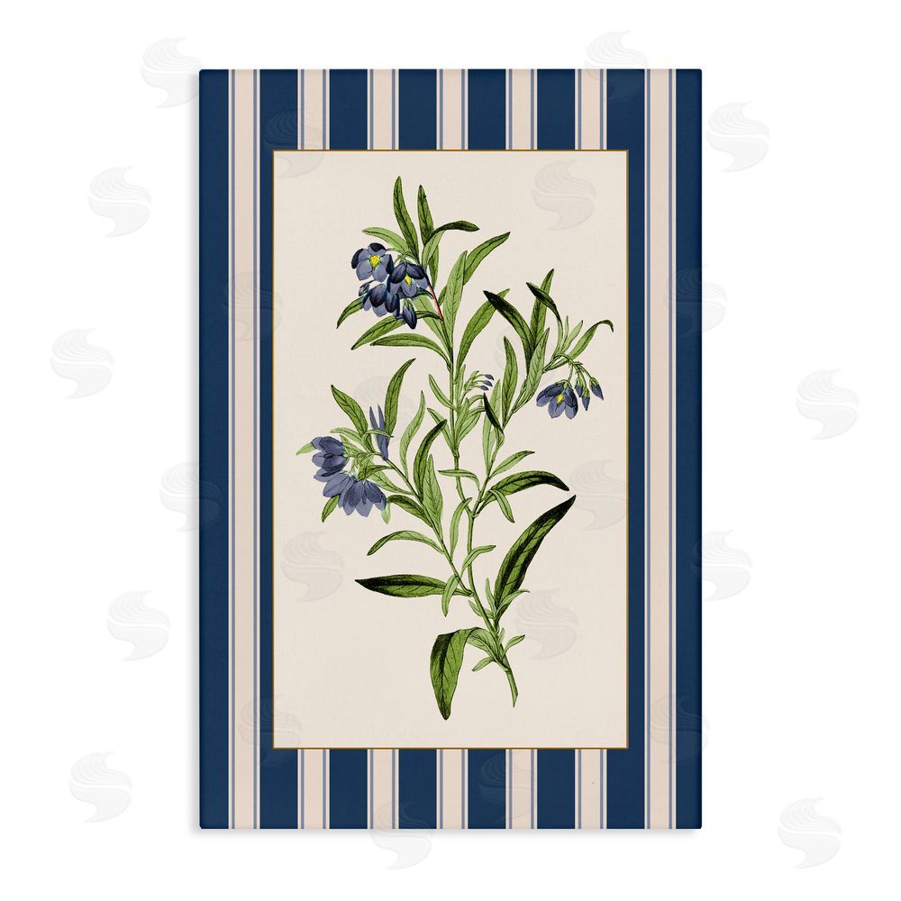Corinne Haig Vintage Plant over Stripes Canvas Wall Art Print