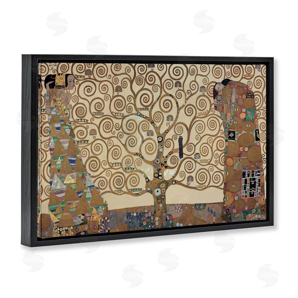 Gustav Klimt The Tree of Life Klimt Black Floating Frame Canvas Wall Art Print