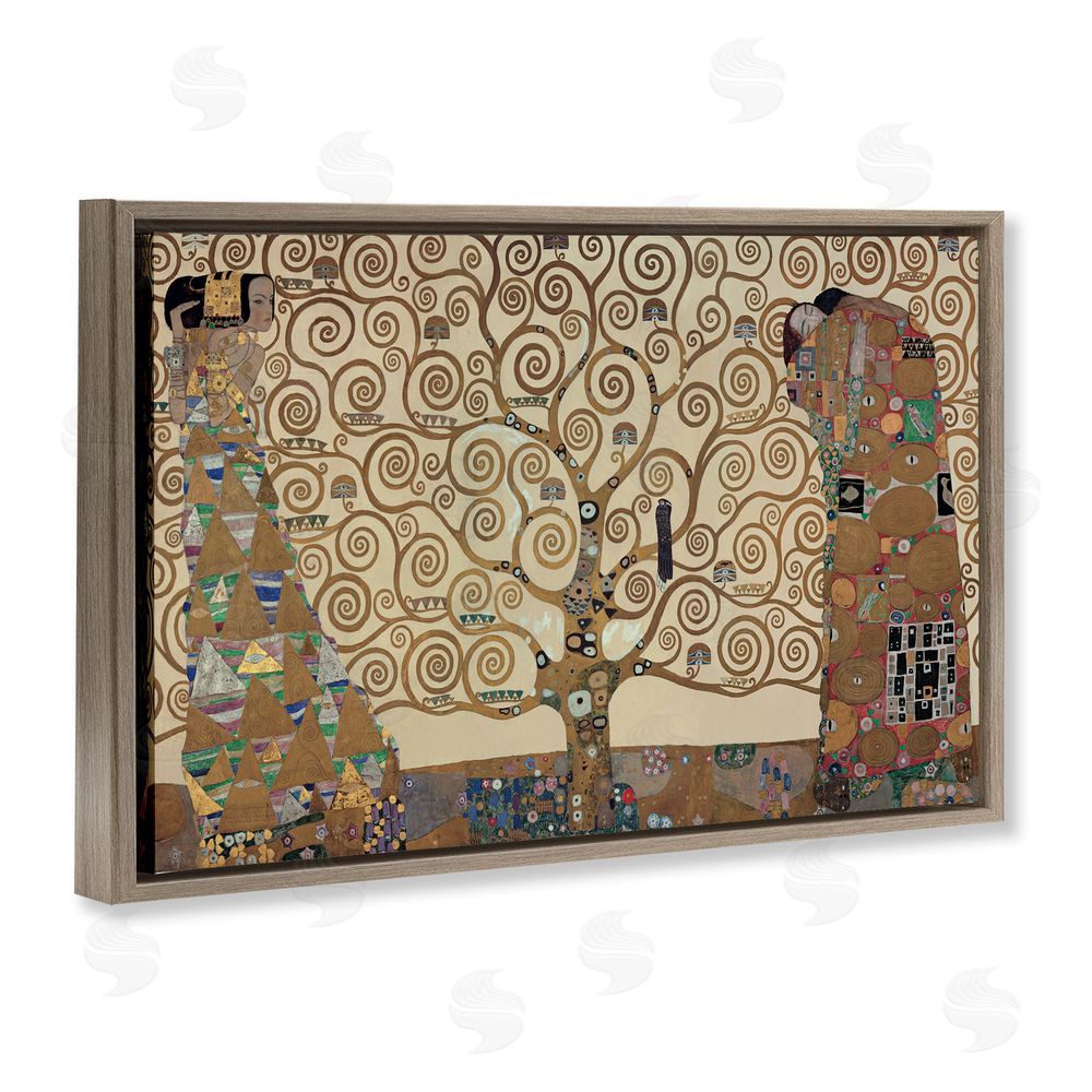 Gustav Klimt The Tree of Life Klimt Brown Floating Frame Canvas Wall Art Print