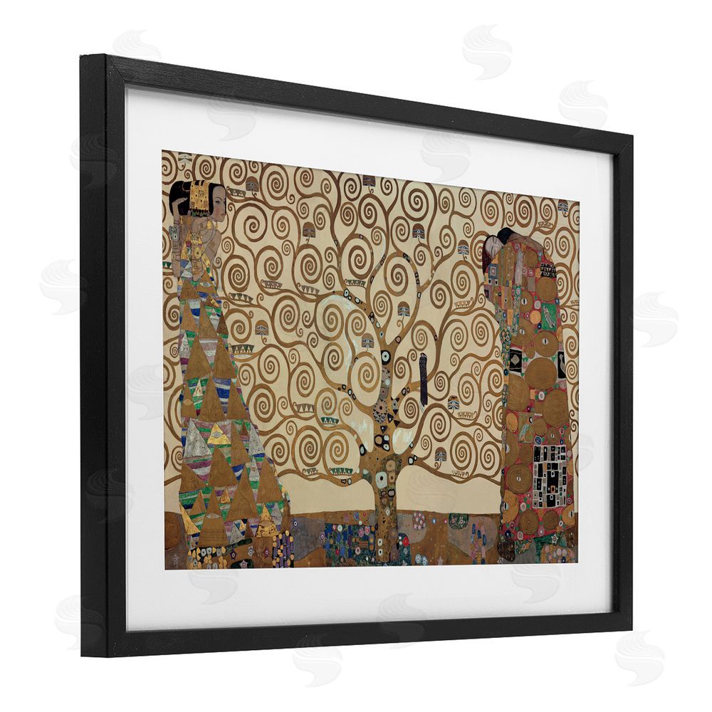 Gustav Klimt The Tree of Life Klimt Black Framed Print Under Glass with White Mat Wall Art