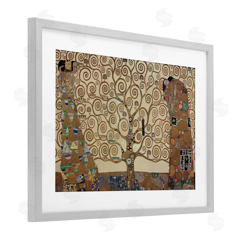 Gustav Klimt The Tree of Life Klimt Gray Framed Print Under Glass with White Mat Wall Art