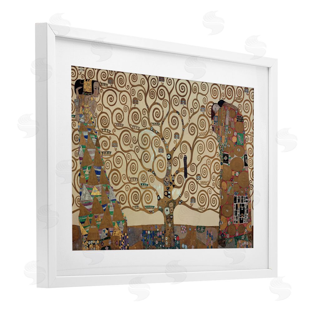 Gustav Klimt The Tree of Life Klimt White Framed Print Under Glass with Mat Wall Art
