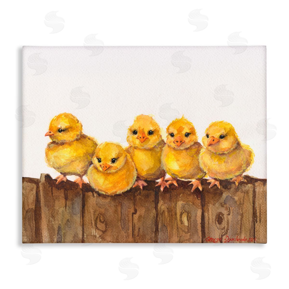 George Dyachenko Chicks on the Fence Canvas Wall Art Print
