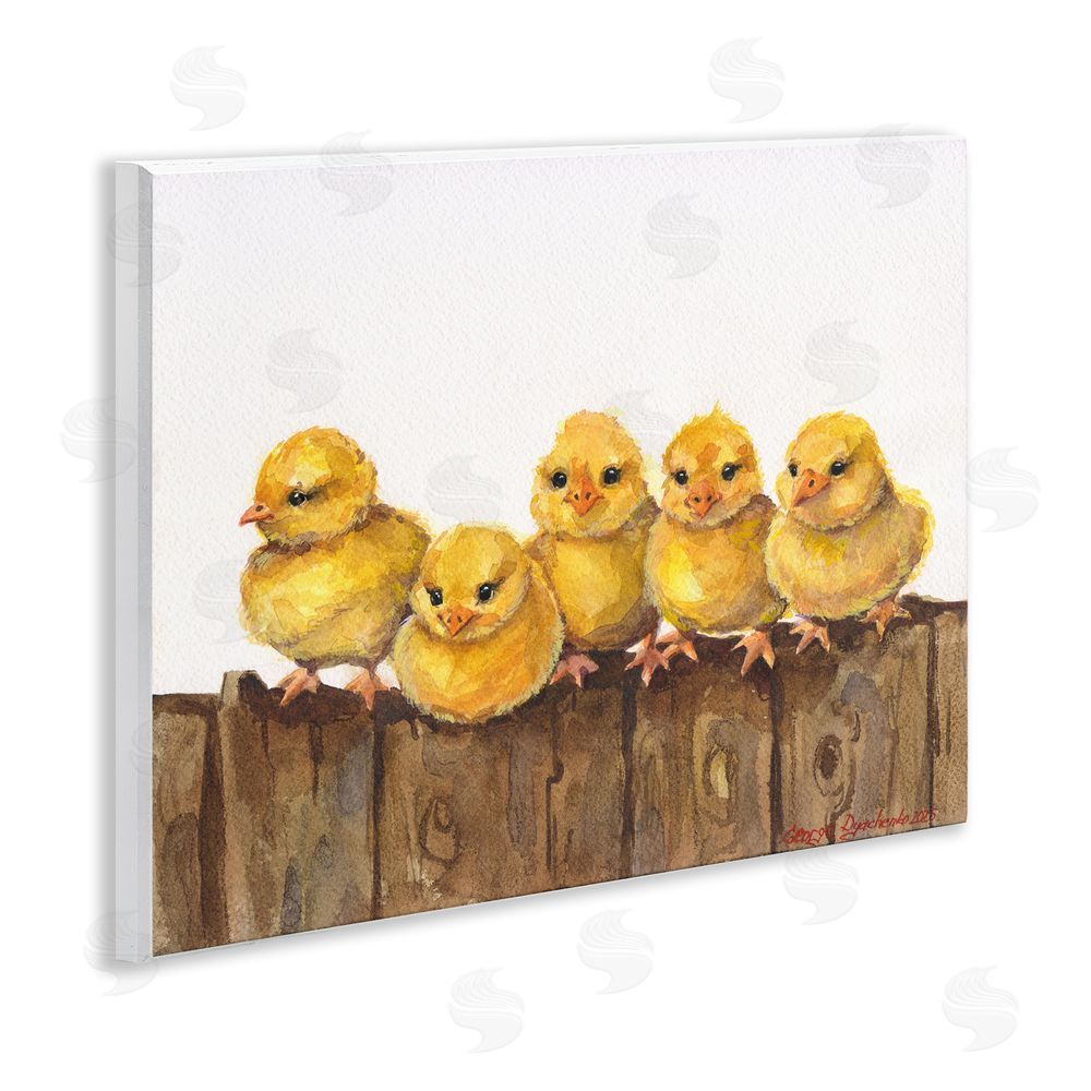 George Dyachenko Chicks on the Fence Wall Plaque Art Print
