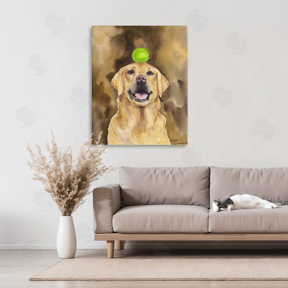 George Dyachenko Golden Retriever with Tennis ball Canvas Art on Wall
