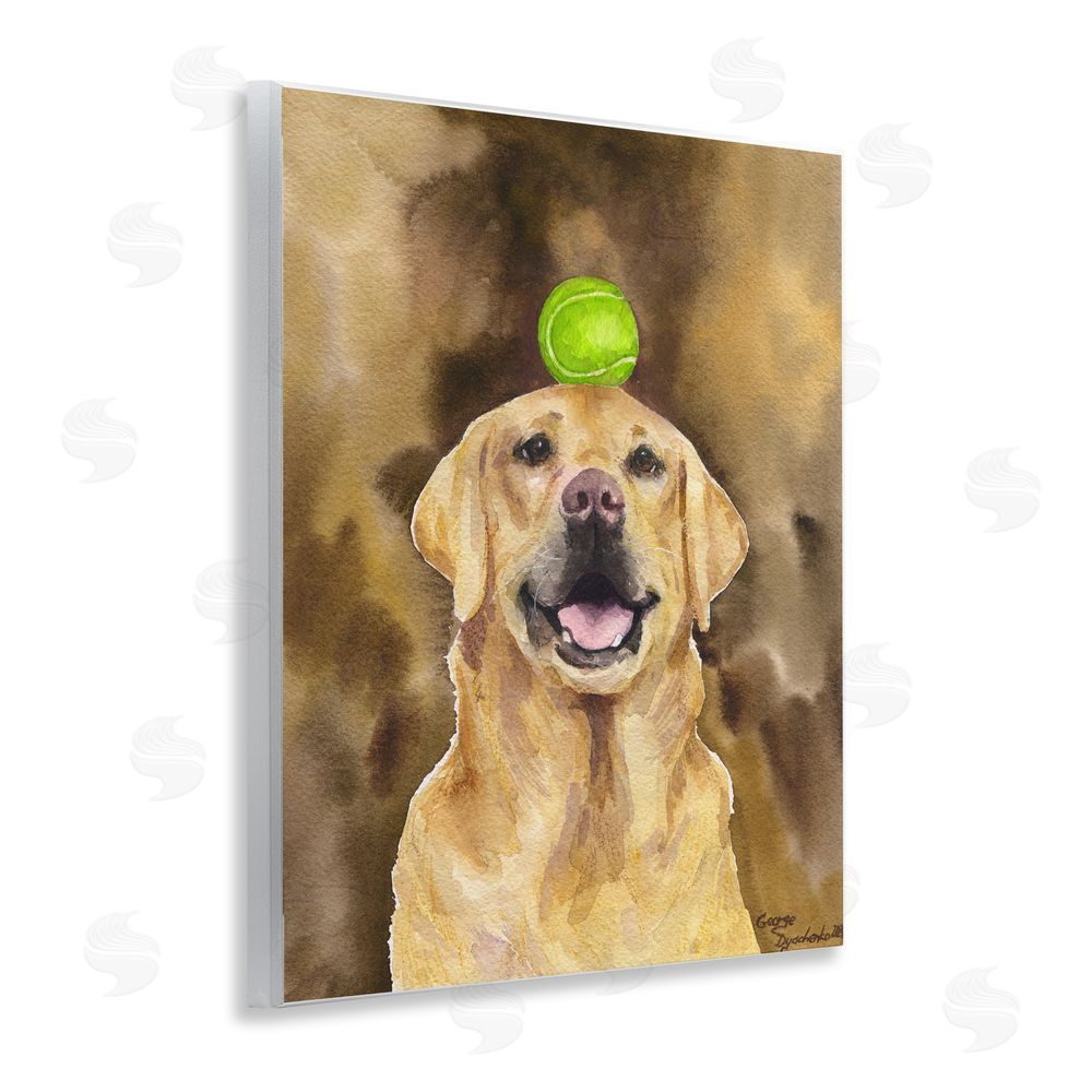 George Dyachenko Golden Retriever with Tennis ball Wall Plaque Art Print
