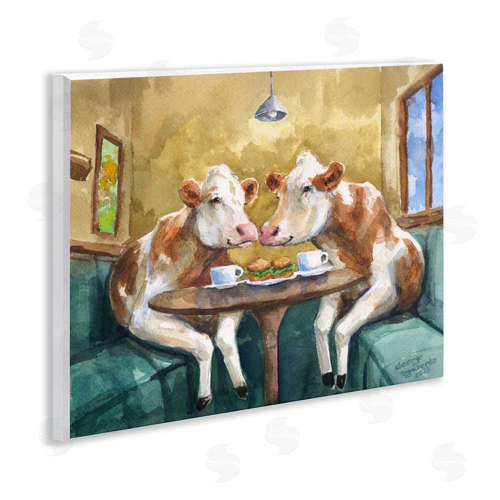 George Dyachenko Two Cows Cafe Brunch Wall Plaque Art Print