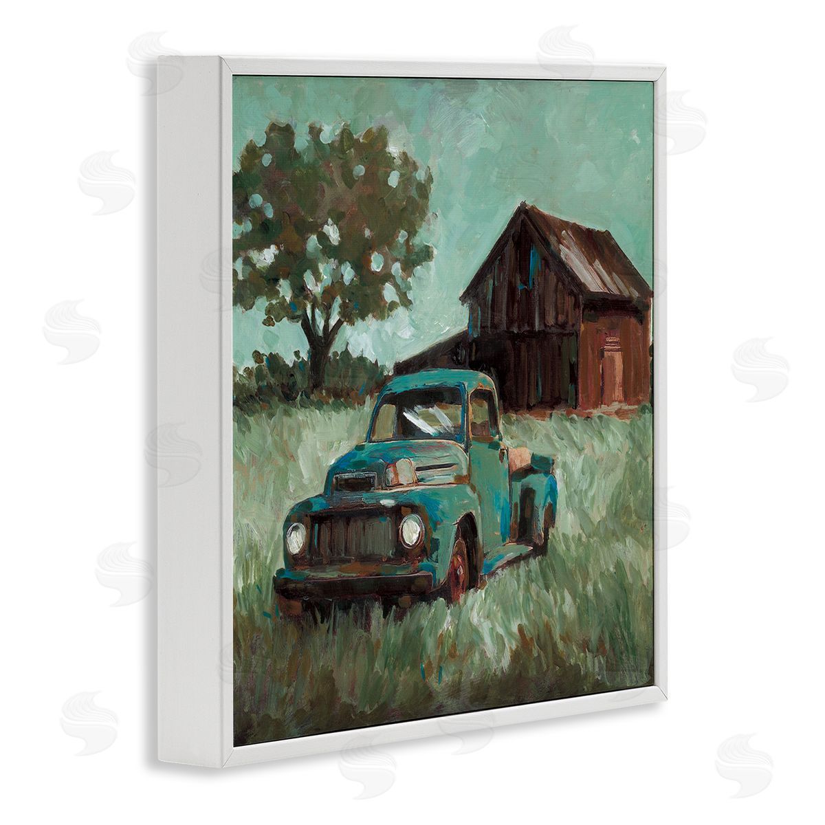 Wani Pasion Vintage Pickup in Green Hues Canvas Wall Art Print
