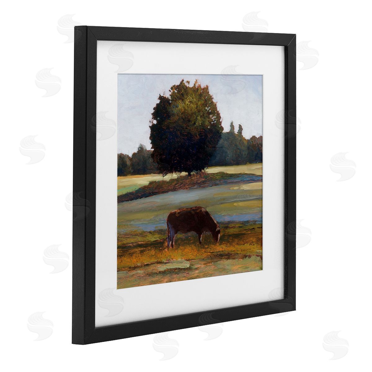 Kent Lovelace Grazing Cattle Pasture with Tree Canvas Wall Art Print